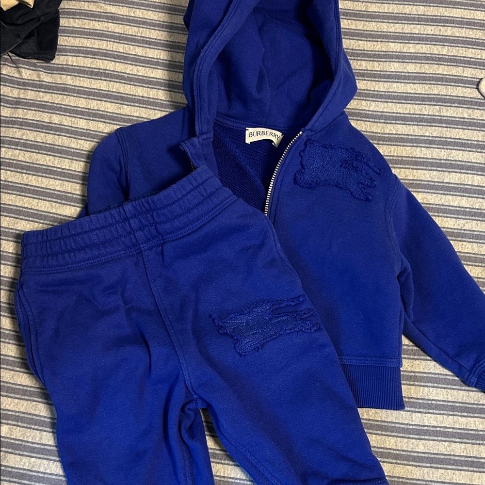 Burberry Kids Royal Blue Joggers and Hoodie Set